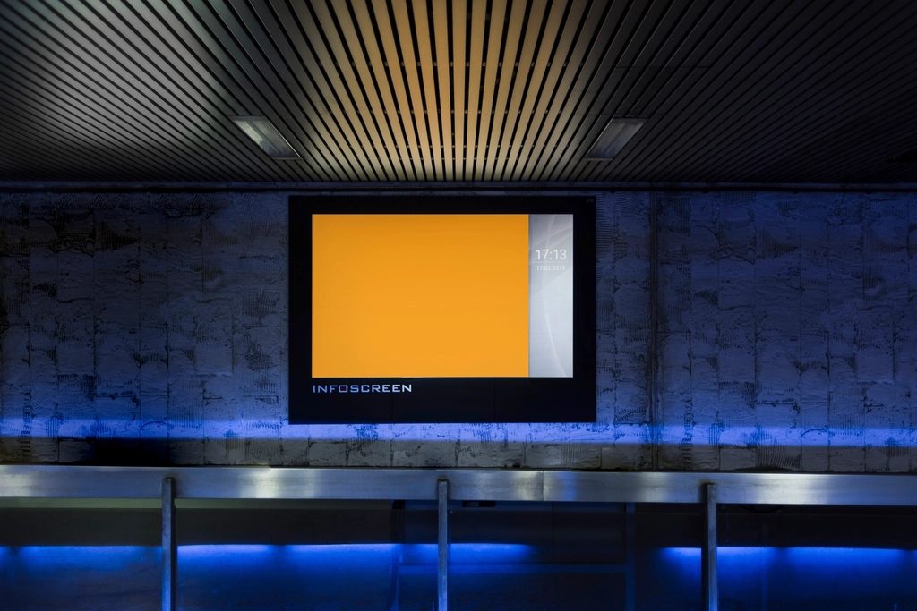 Wall-mounted digital signage display screen